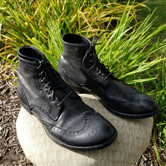 Officine Creative For Barney's Of N.Y. Wingtip Brogue Leather Boots Size 9 - Picture 10 of 16